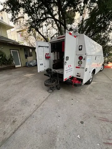 Magnet Plumbing service vehicle on-site for Slab Leak Repair in Beverly Hills